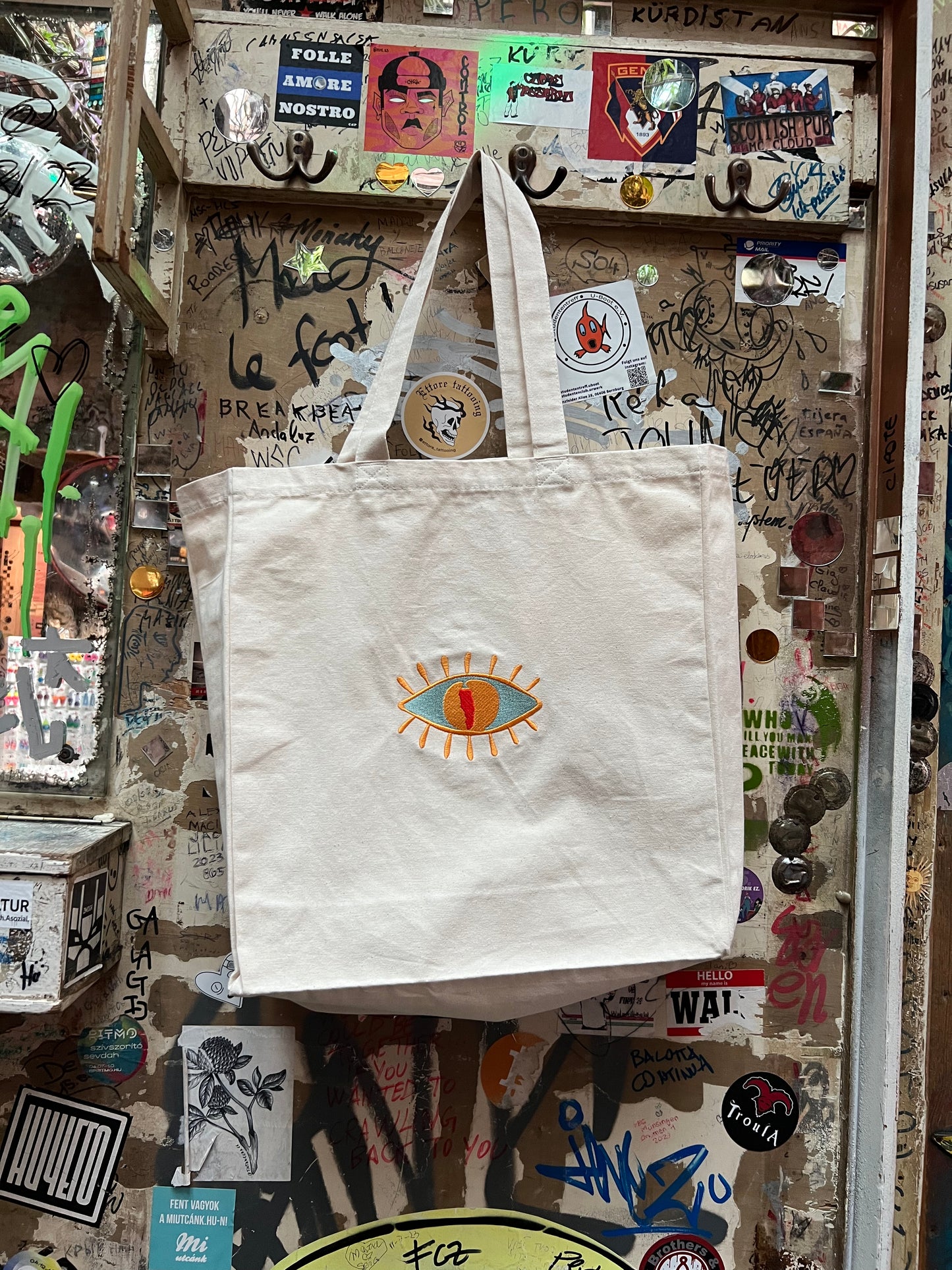 CHILI EYE maxi tote /natural/