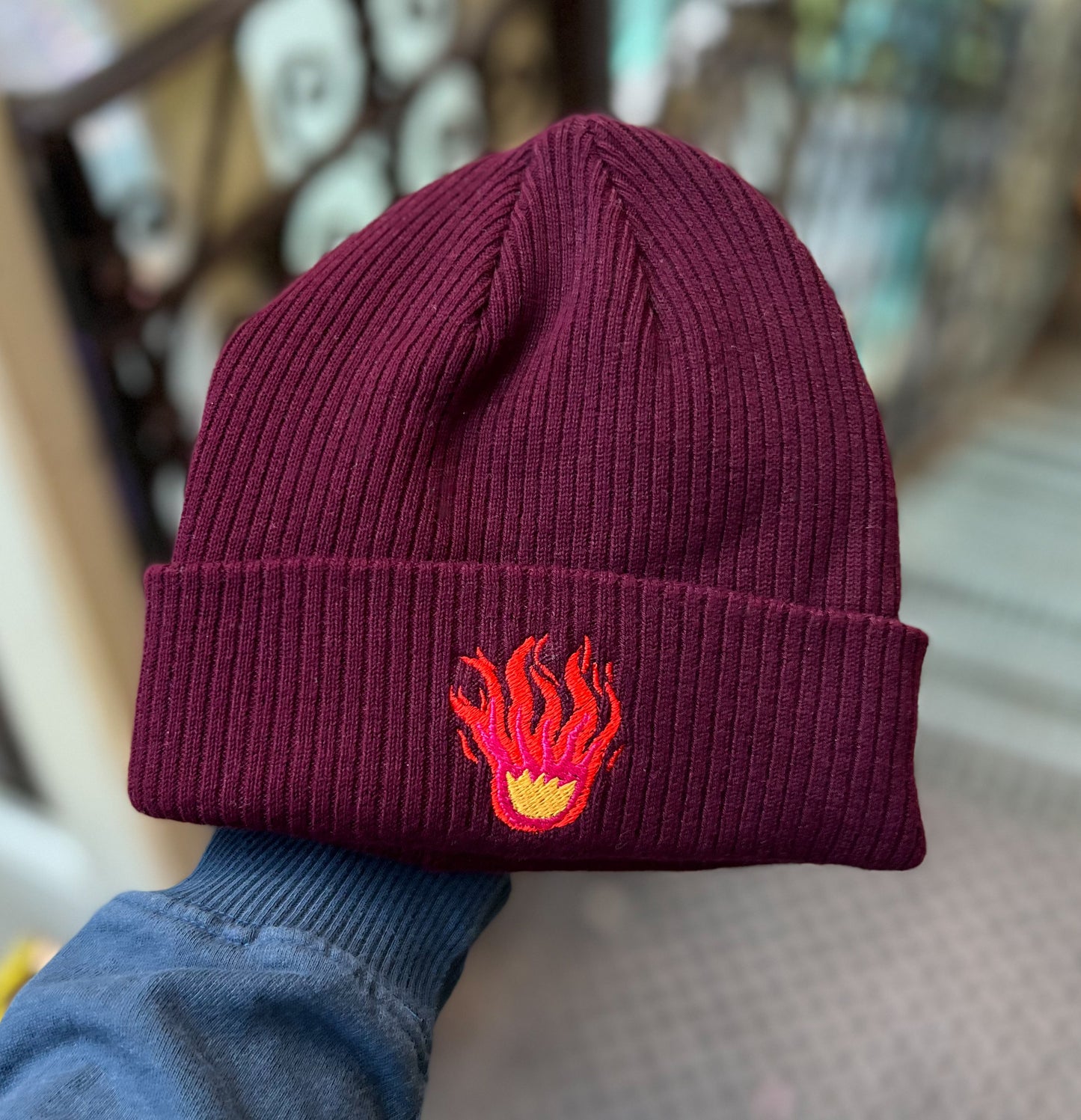 FLAME beanie /burgundy/
