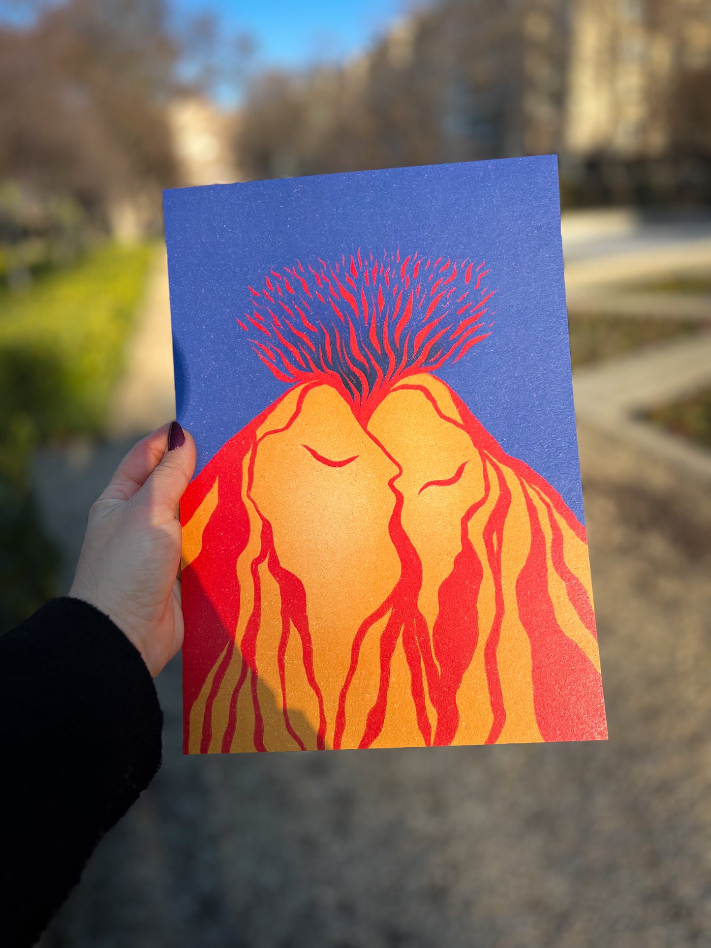 Kiss of the volcanos print