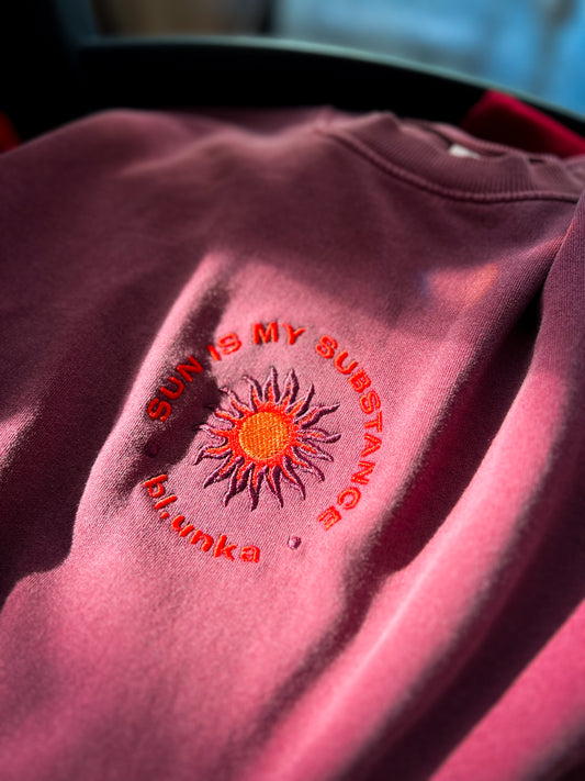 SUN IS MY SUBSTANCE unisex sweat /dusty red/