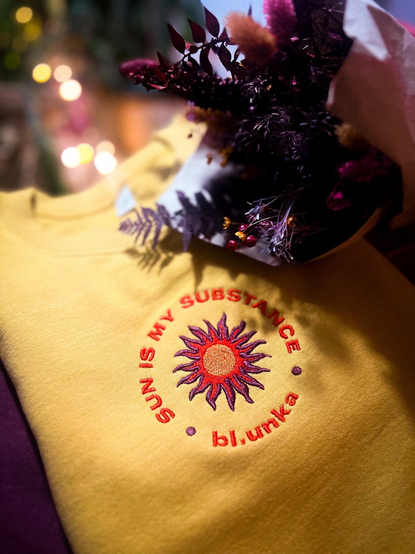 SUN IS MY SUBSTANCE unisex sweat /mustard/