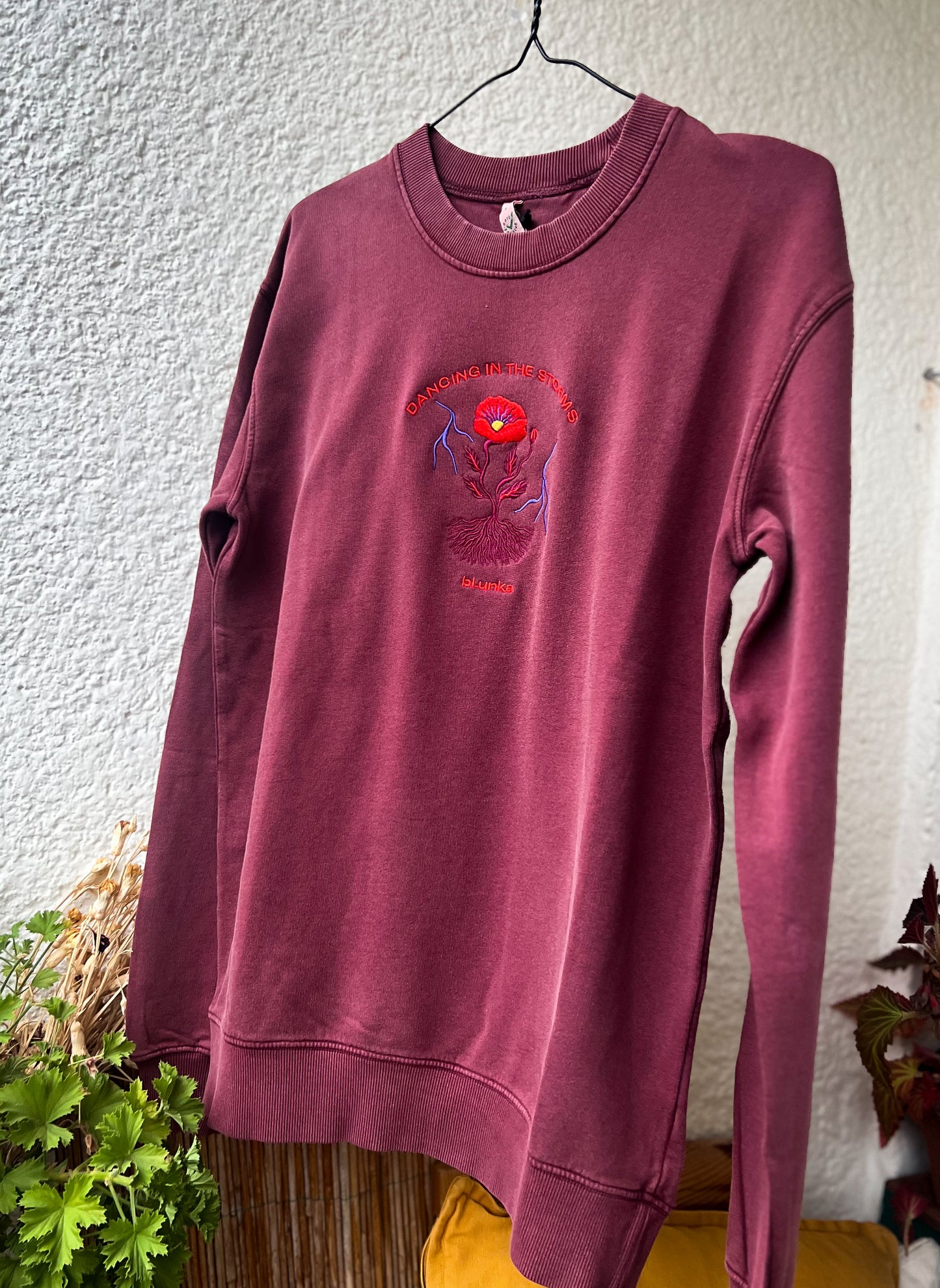 POPPY POWER unisex sweat /dusty burgundy/