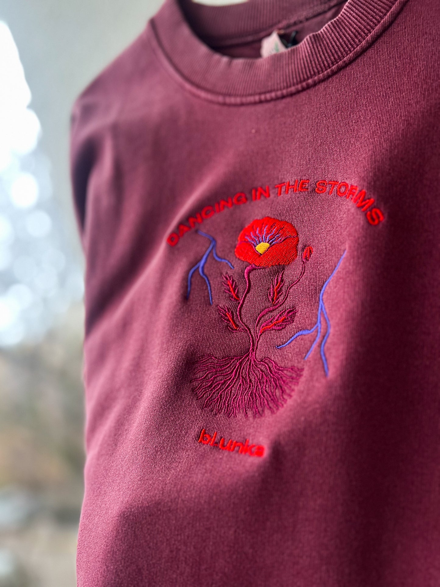 POPPY POWER unisex sweat /dusty burgundy/