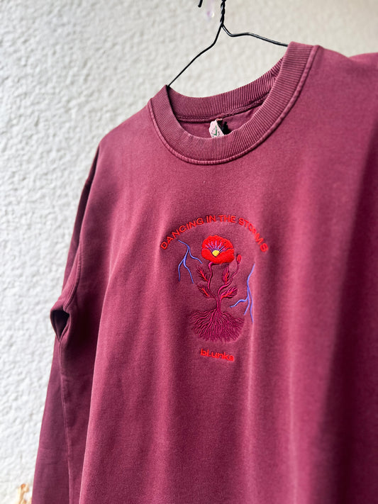 POPPY POWER unisex sweat /dusty burgundy/