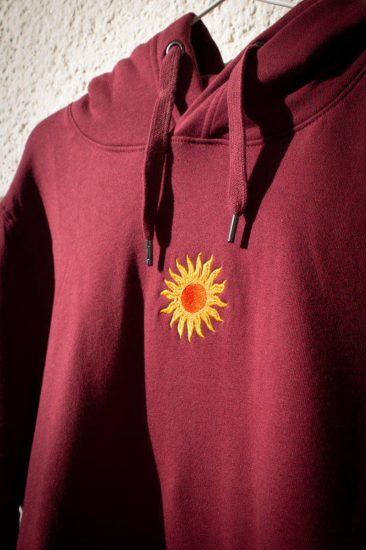 SUN unisex hoodie /burgundy/